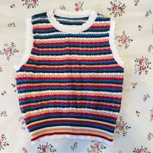 Striped Sleeveless Knit Top